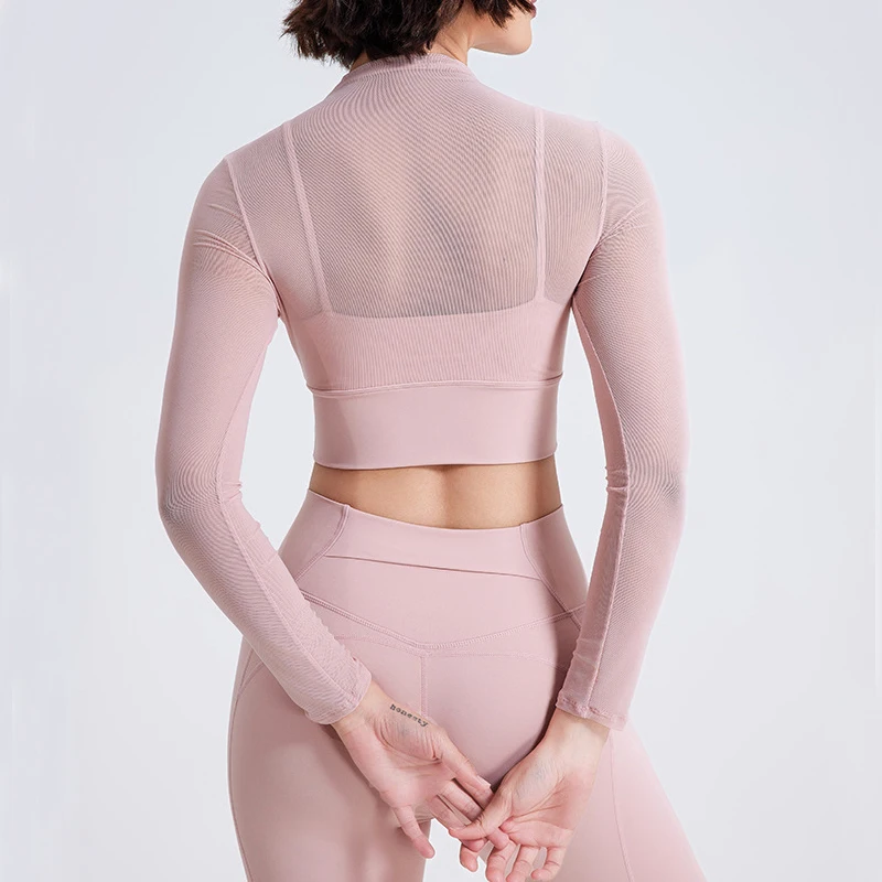 Conjunto de dos piezas de Yoga y Fitness para mujer, traje de gimnasio de Color sólido, ropa deportiva superelástica y transpirable para correr, ropa de entrenamiento femenina