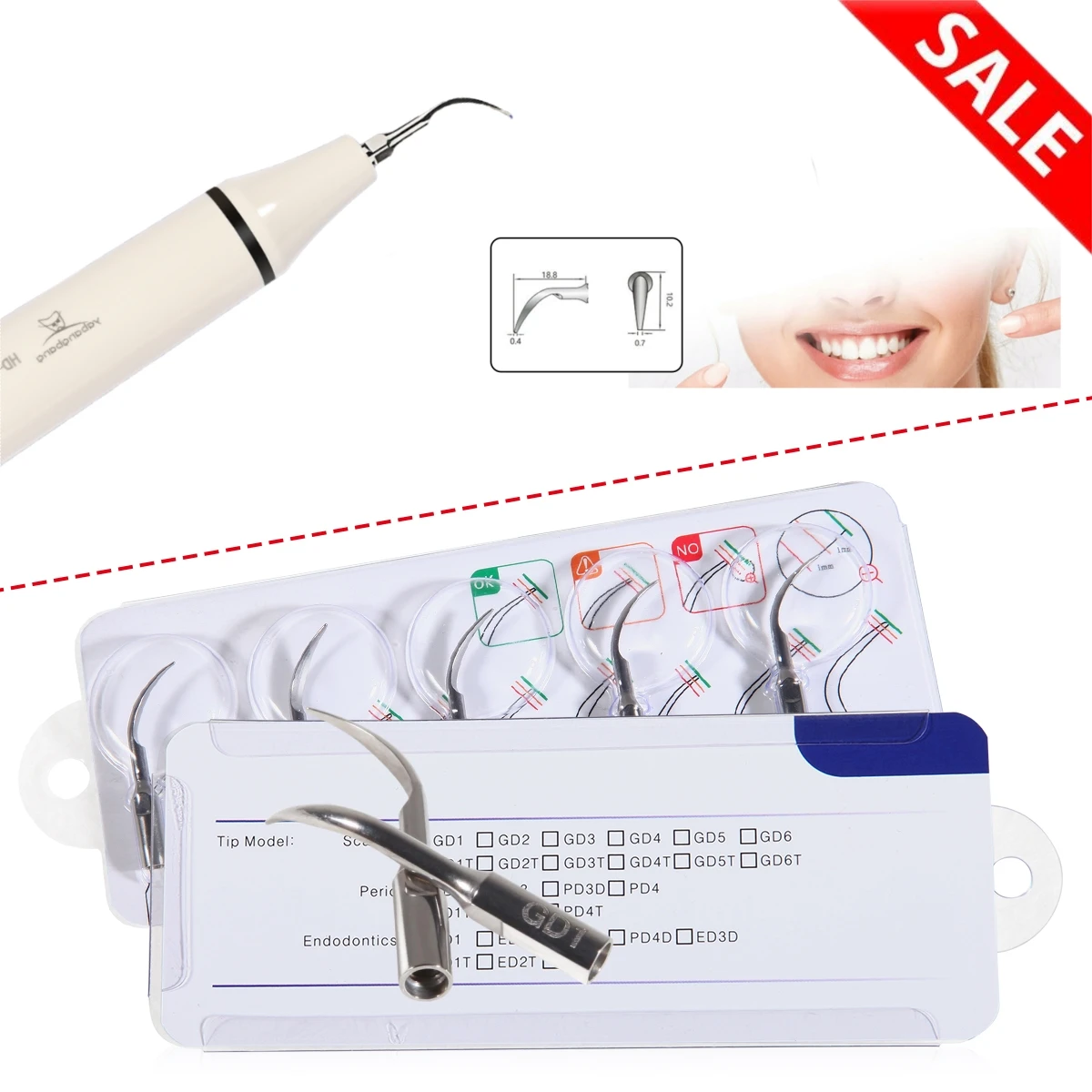 20 Uds. Puntas Endo de escalado ultrasónico Dental multifunción compatibles con pieza de mano DTE SATELEC