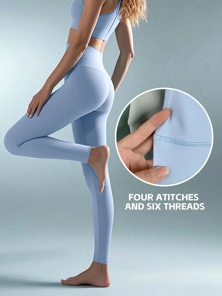 Venta de verano Pantalones de yoga de cintura alta - Leggings elásticos de secado rápido en 4 direcciones para correr, ciclismo, gimnasio y entrenamiento