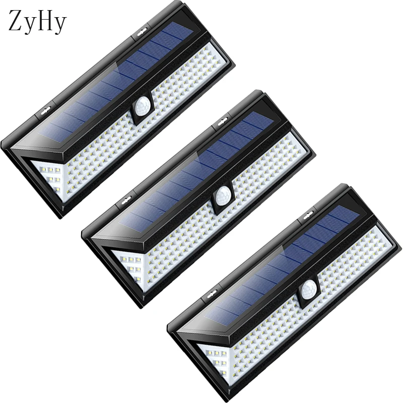 Luz LED de colector Solar para exteriores, luz de pared con Sensor, 118 luces, 4400mAh, iluminación fuerte, luz con Sensor Solar para decoración de jardín