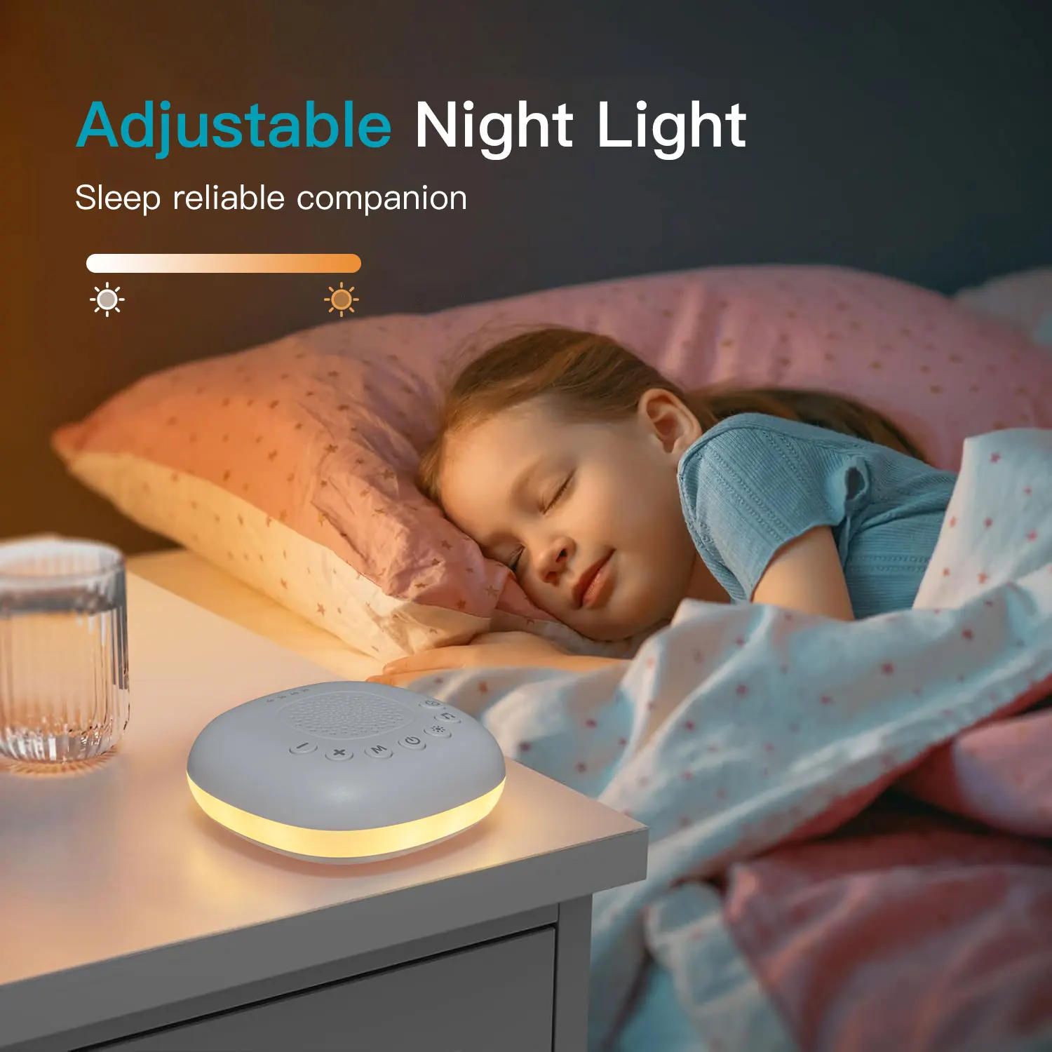Máquina de Sonido Blanco con 24/20 Sonidos Relajantes, Ayuda para Dormir para Bebés, Niños y Adultos, Luz Nocturna Recargable, Regalos para Recién Nacidos