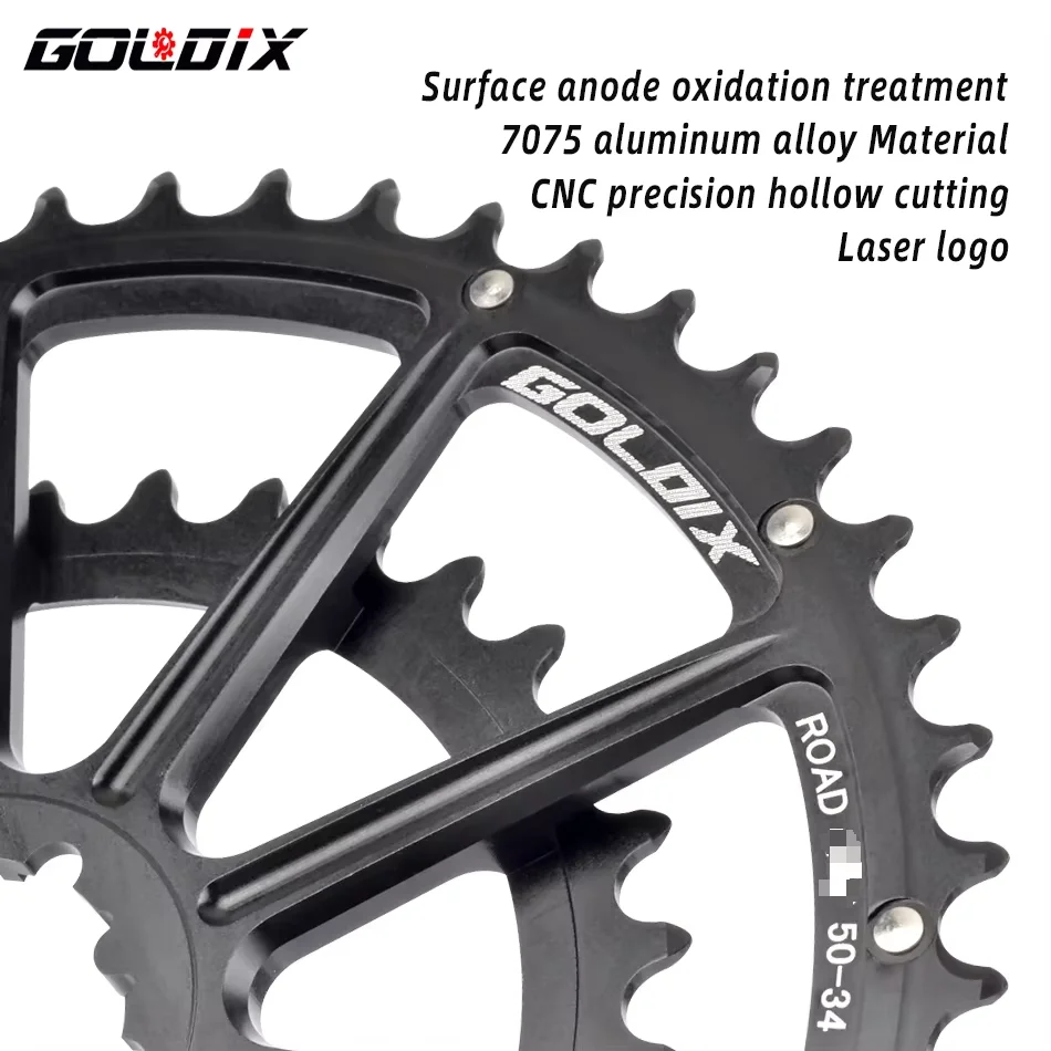 Plato doble GOLDIX de 22/20 velocidades 50-34T 52-36T 53-39T rueda dentada de montaje directo para manivela de bicicleta de carretera de 20/22 velocidades