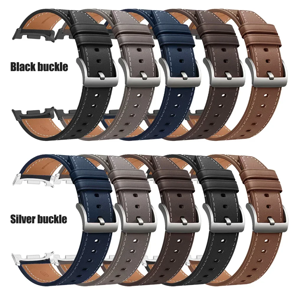 Correa de Cuero sin Espacios para Samsung Galaxy Watch 9 8 Classic 46mm, Correa de Repuesto para Galaxy Watch 9 8 44mm 40mm