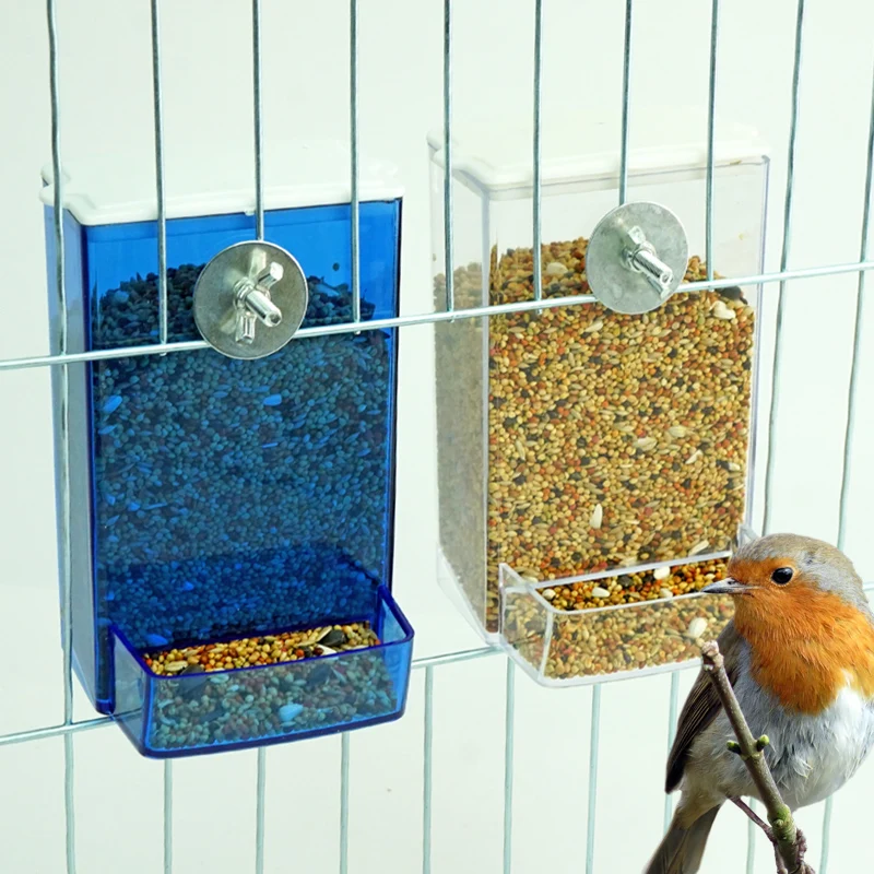 Comedero automático para pájaros, jaula para codornices y loros, caja alimentadora colgante, montaje automático antiderrames, periquito, cacatúa, Conure, dispensador de alimentos