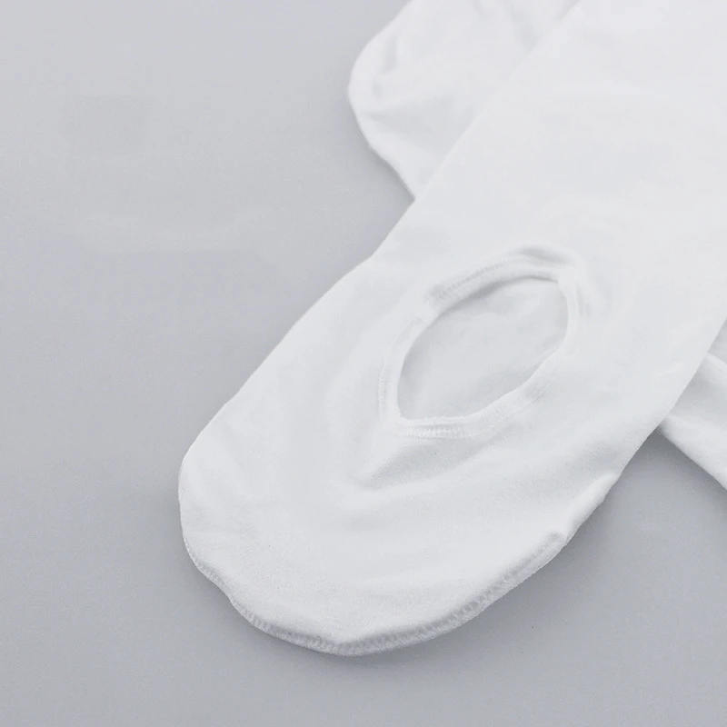 TOVEKIN Pantimedias Profesionales de Ballet para Niñas y Adultas, Leggings Blancos para Danza con Orificio, Medias Negras
