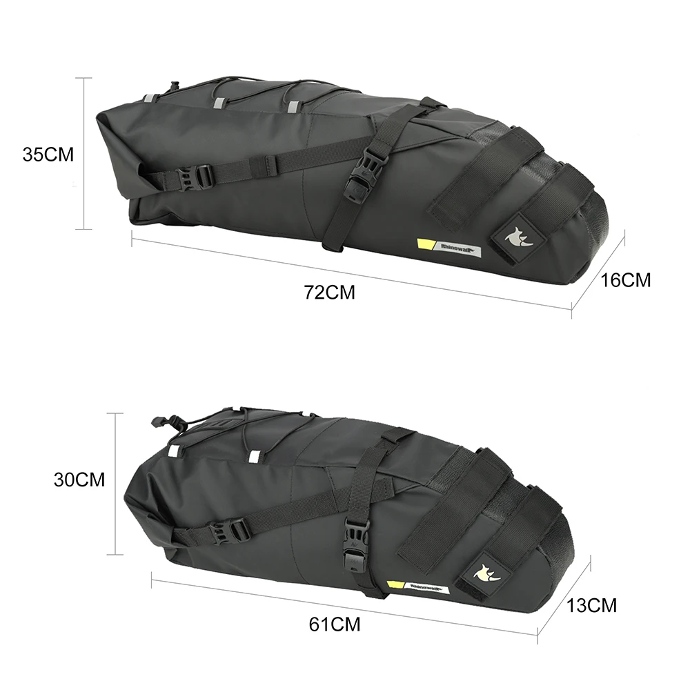Rhinowalk-Bolsa para SILLÍN de bicicleta impermeable, gran capacidad, alforja para sillín de bicicleta, bolsa trasera plegable para ciclismo, bicicleta de montaña y carretera