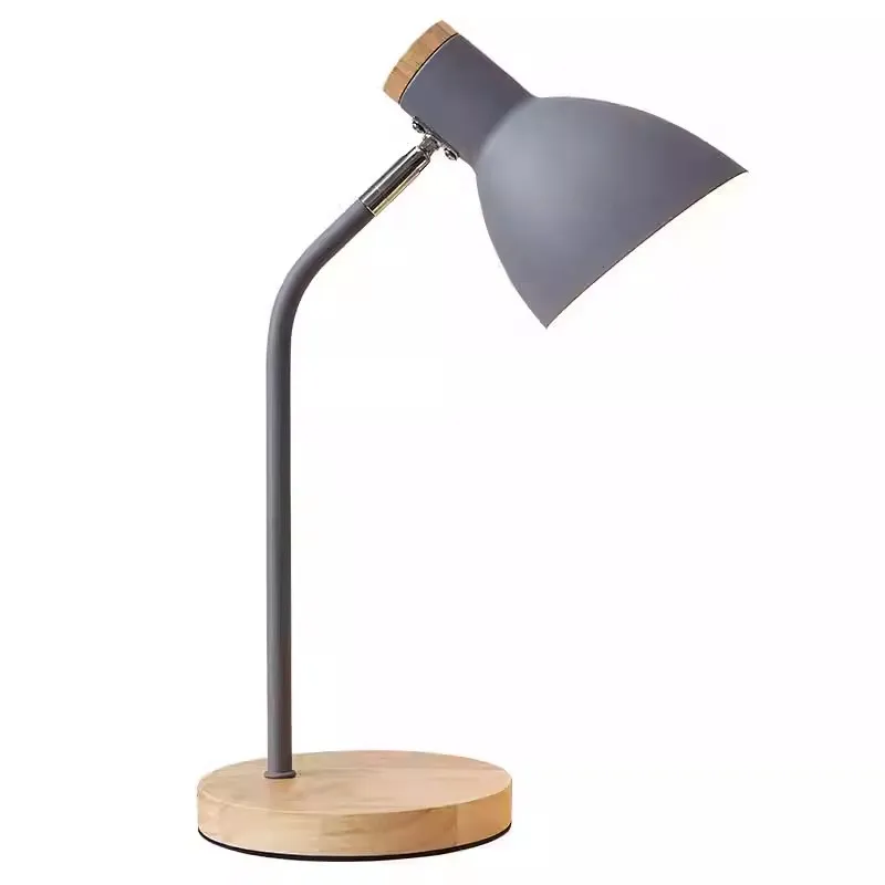 Lámpara LED nórdica creativa para sala de estar, decoración de escritorio de aprendizaje de macarrón moderna y sencilla de madera maciza