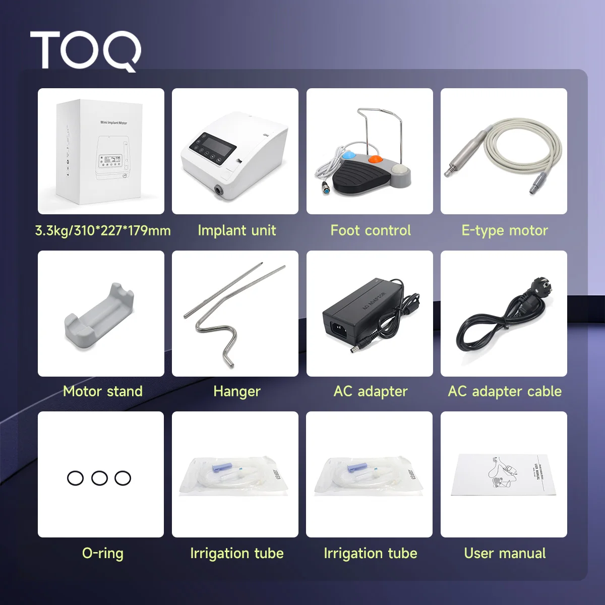 Motor Quirúrgico para Implantes Dentales de Alta Calidad TOQ, Motor Eléctrico Profesional para Cirugía Ósea con Pantalla Táctil LED, Motor sin Escobillas