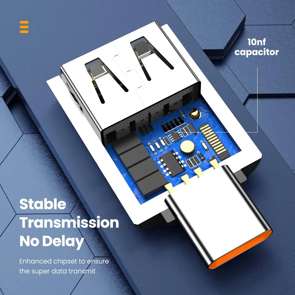 NNBILI 10A OTG USB3.0 a tipo C adaptador TypeC hembra a USB macho convertidor carga rápida transferencia de datos para ordenador portátil Xiaomi Samsung