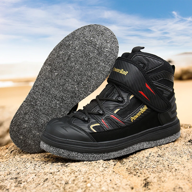 Zapatos de Pesca en Roca y Mar para Hombre, Impermeables, Antideslizantes, para Escalar Arrecifes, Transpirables, Prácticos, con Suelas de Fieltro y Tacos