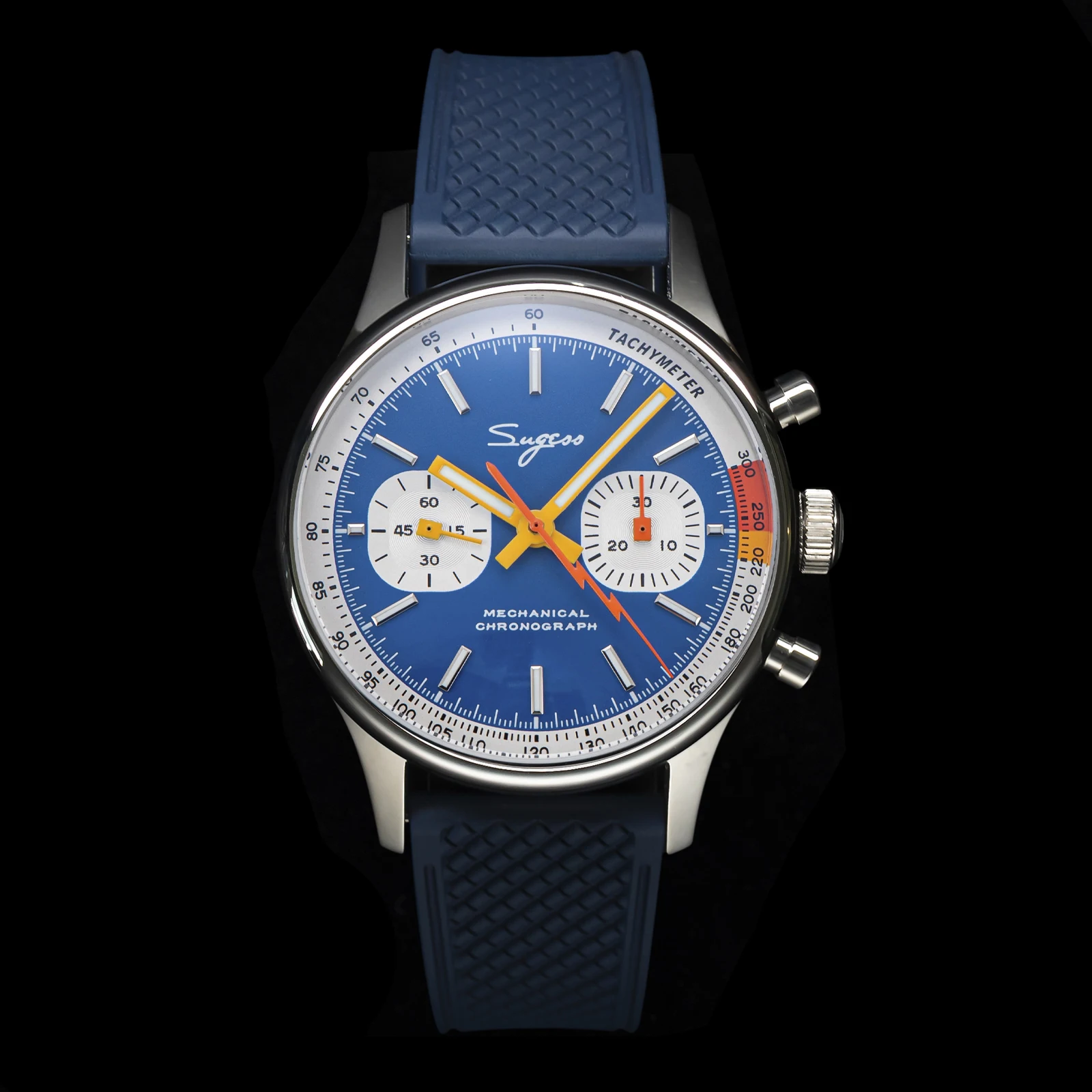Reloj piloto Sugess con movimiento de gaviota, reloj de pulsera con cuello de cisne, cronógrafo mecánico, cristal de zafiro, carreras limitadas militares 1963