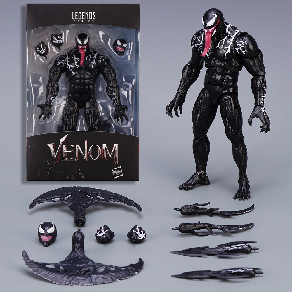 Figura de Acción de Spider-Man Venom Carnage de YAMAGUCHI, Estatua con Articulaciones Móviles y Rostro Reemplazable, Modelo de Muñeca Coleccionable