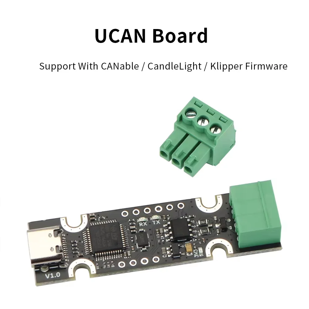 Tarjeta de Soporte Toaiot UCAN con Firmware CAnable / CandleLight / Klipper Basado en STM32F072, Adaptador USB a CAN para Impresora 3D