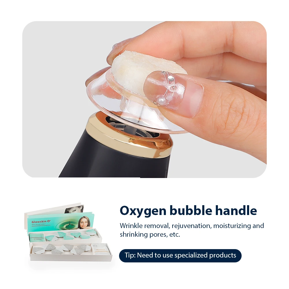 Pluma de burbuja de oxígeno portátil, máquina de burbujas de oxígeno de CO2 recargable, limpieza profunda, aceite de suciedad, queratina, arrugas suaves, blanquea la piel tierna