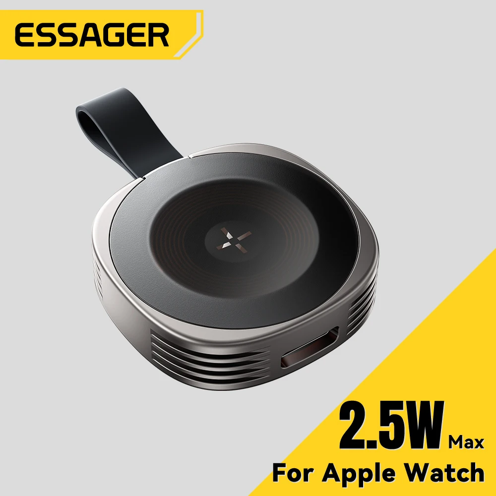 Cargador inalámbrico magnético Essager para iWatch 8 7 6 5 4 3 2 SE, cargador rápido magnético portátil USB tipo C para iWatch Ultra