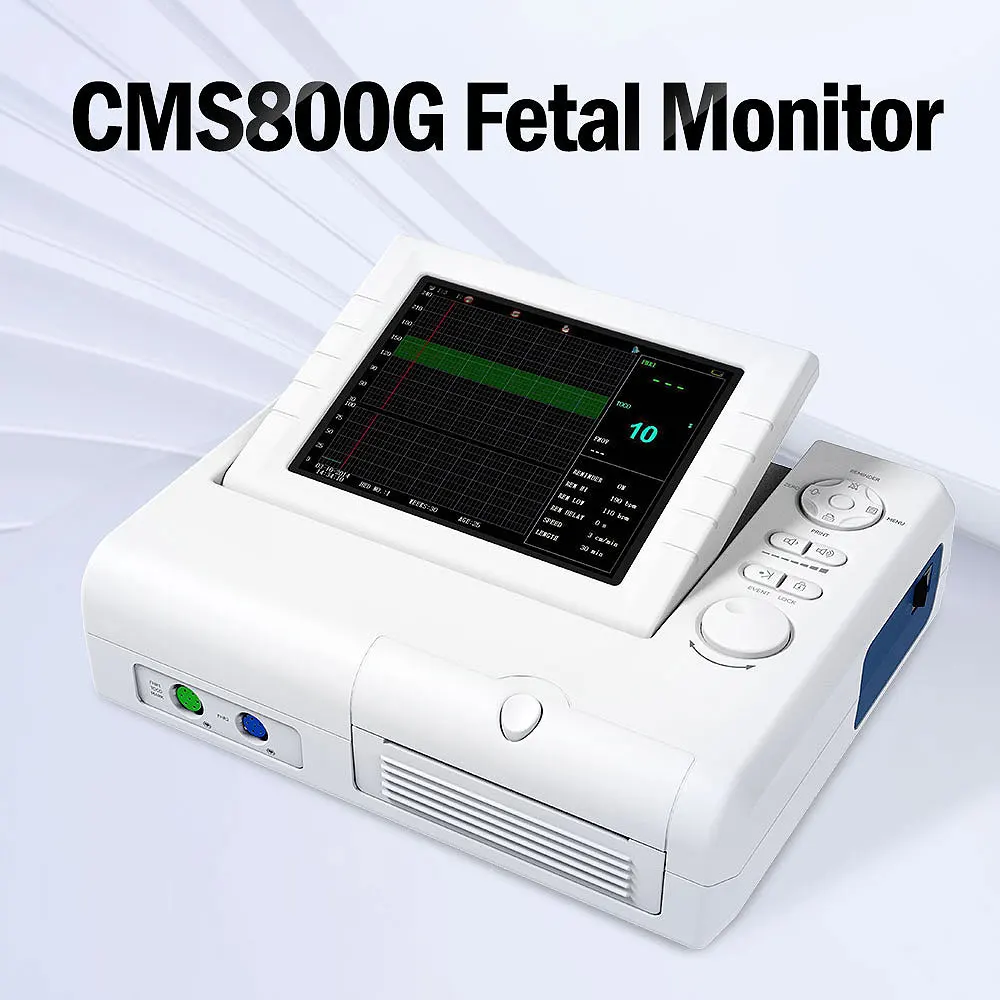 CONTEC CMS800G Monitor Fetal Corazón Prenatal FHR TOCO Ultrasonido de Movimiento Fetal (Eclase de Sonda Doble)