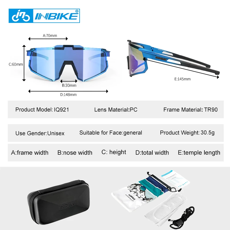 INBIKE-gafas de sol fotocromáticas para ciclismo, lentes profesionales para montar en bicicleta de carretera, a prueba de viento, gafas de arena para hombre