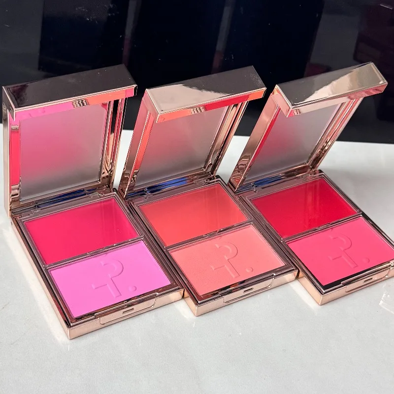 Patrick-Ta, Marcas de Maquillaje de Nicho Europeas y Americanas, Paleta de Sombras de Ojos de 6 Colores Completamente Mate, Rubor en Crema y Rubor en Polvo