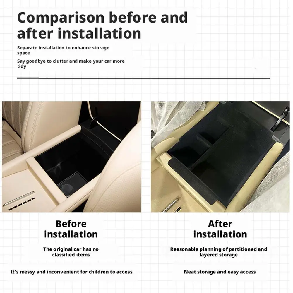 Caja Organizadora para el Reposabrazos del Coche, con Compartimentos, para la Consola Central Inferior, para Geely EX2 2025 2026
