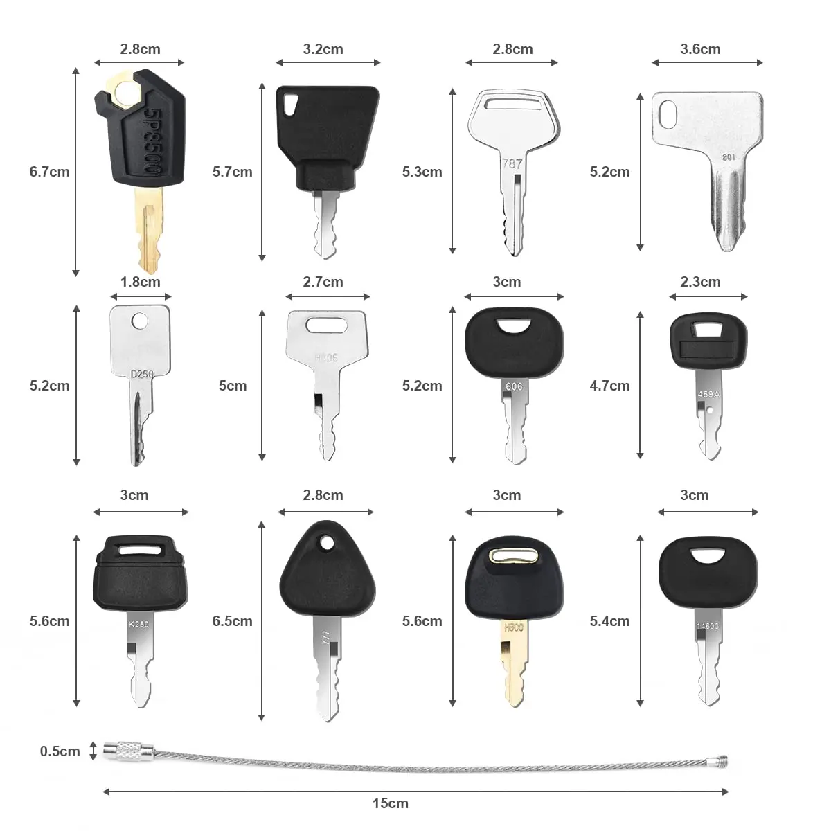 Llave de encendido de construcción de equipos pesados de 12 llaves para Caterpillar Jcb Yanmar Kobelco para excavadora Volvo BOBCAT Hitachi Komatsu