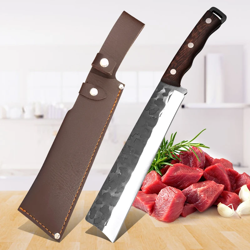 Cuchillo pesado para cortar huesos y verduras, cuchillo de carnicero, cuchillo de utilidad para cortar abate, hoja de forja manual, cuchillos de cocina, cuchillo de Chef para carne
