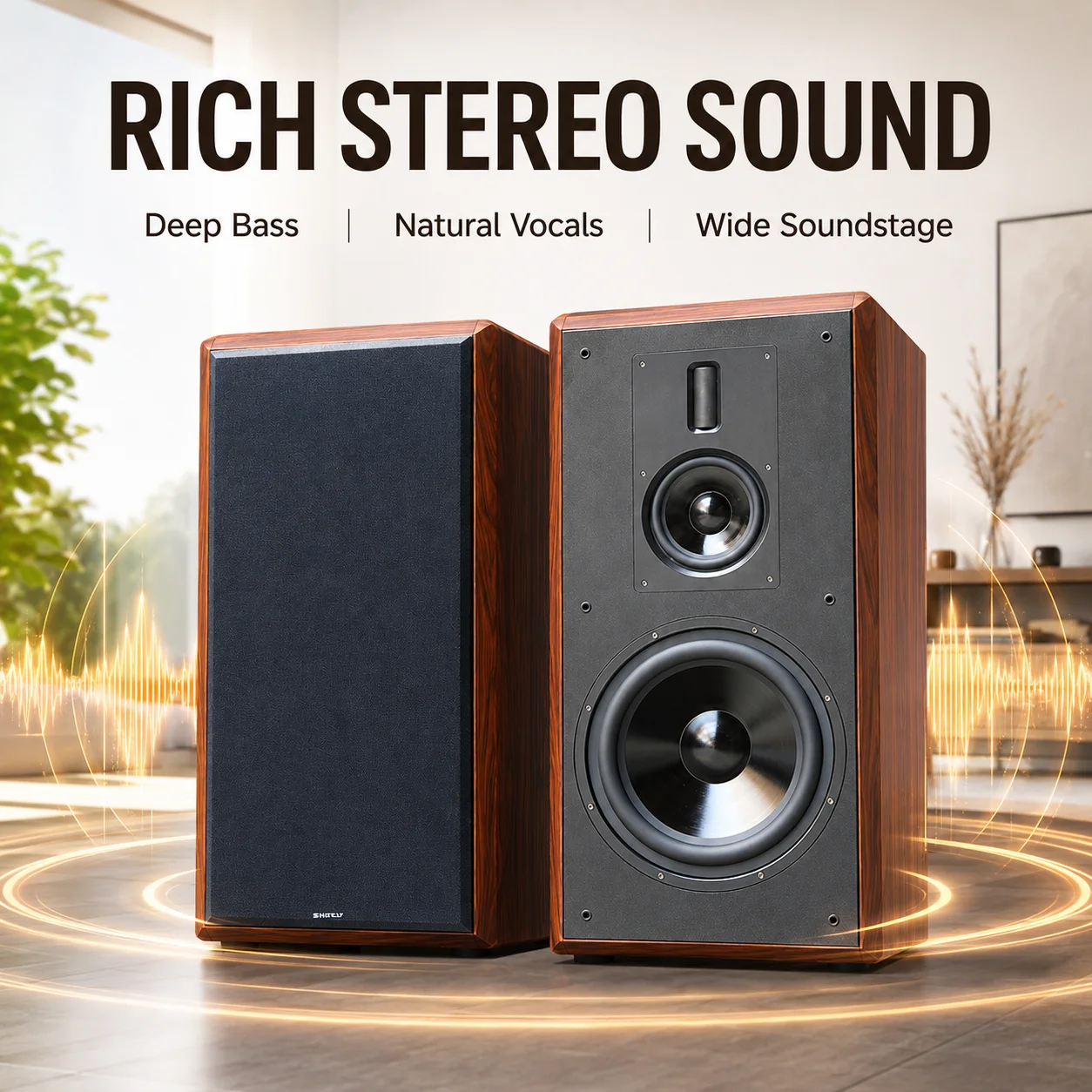 Altavoz de estantería de 10 pulgadas, 200W, equipo de sonido de tres vías, caja de sonido pasiva de 4 ohmios para sistema de cine en casa, estudio de música