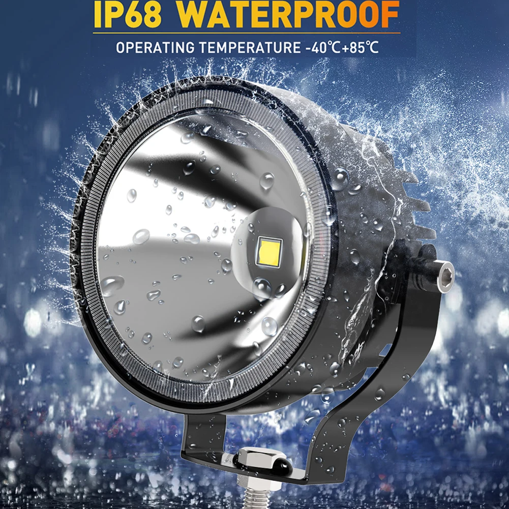NAOEVO-foco de luz Led de trabajo, luces antiniebla redondas blancas superbrillantes para motocicleta, ATV, barco, 2 piezas, 4 pulgadas, 4x4, todoterreno, 60W, 14000LM