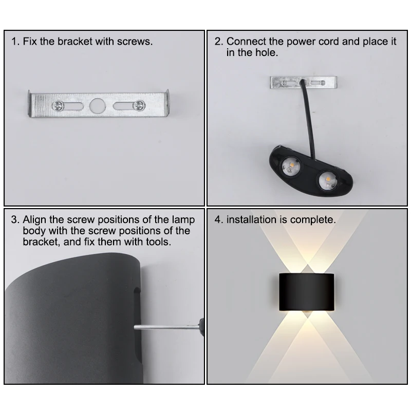 Lámpara de pared LED 4/6/8/10, lámparas de pared para exteriores, iluminación arriba y abajo para decoración de habitaciones interiores, iluminación de jardín, farolas