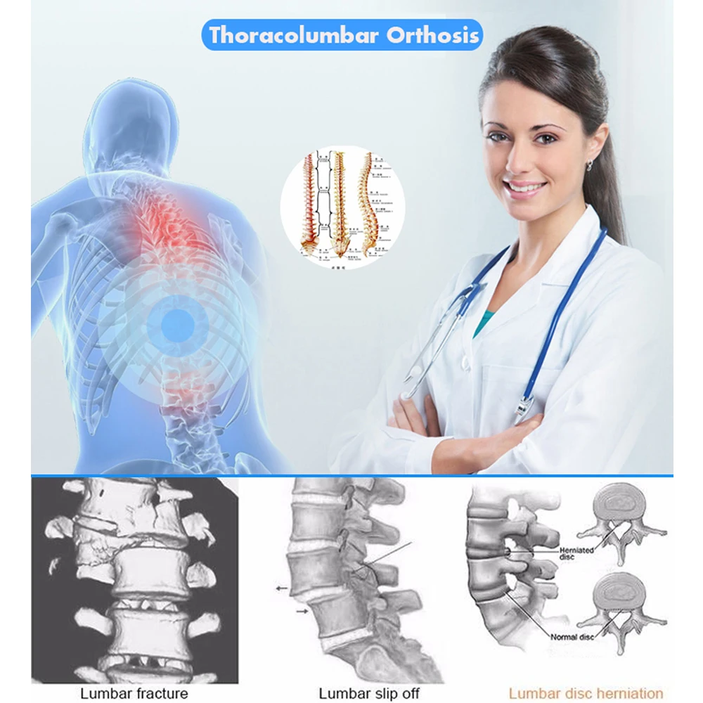 Cinturón de soporte Lumbar con sistema de polea para alivio del dolor de espalda baja, disco herniado, ciática, escoliosis