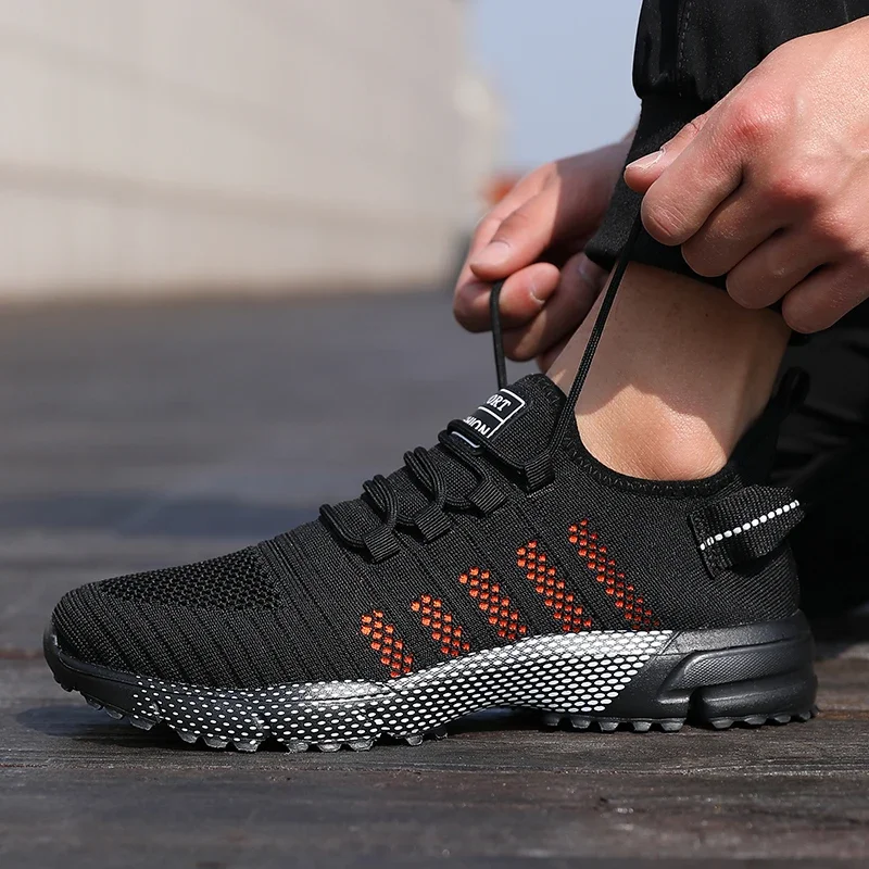 Zapatillas de deporte informales para Hombre, Zapatillas de malla ligeras y transpirables con suela blanda para correr, mocasines planos sin cordones, Zapatillas deportivas para Hombre