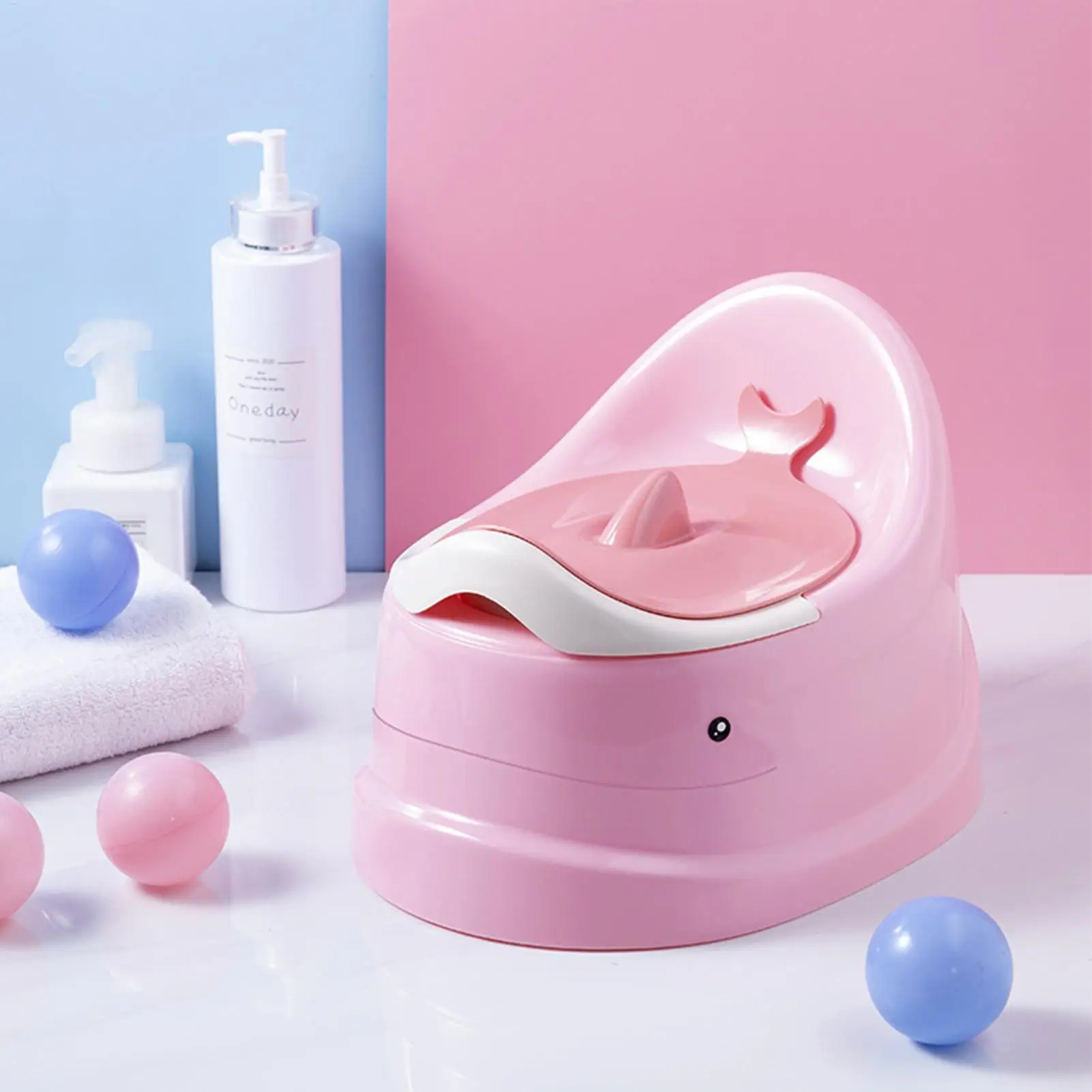 Orinal portátil para niños pequeños, entrenador de inodoro para bebés, inodoro de entrenamiento para viajes, orinal antideslizante con diseño de fondo ovalado estable y seguro, 1 ud.