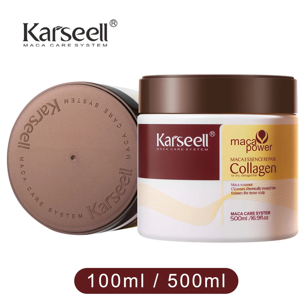 Karseell Mascarilla capilar de colágeno Reparación profunda Acondicionamiento Aceite de argán Tratamiento capilar Esencia para cabello seco y dañado Todo tipo de cabello