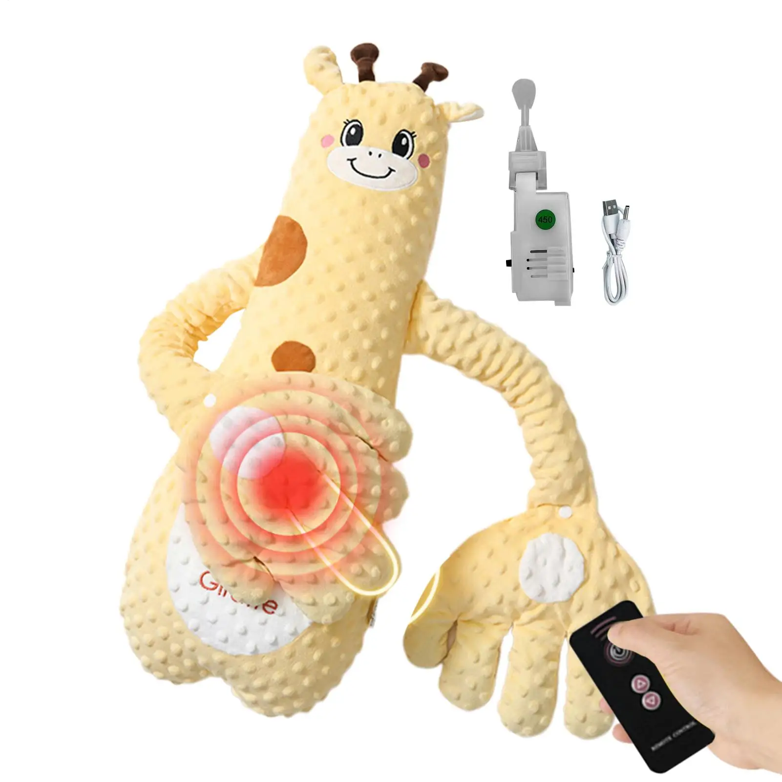 Muñeco para dormir para bebé con control remoto de palma calmante, 3 almohadas eléctricas ajustables para mano de bebé, palmaditas calmante para niños pequeños