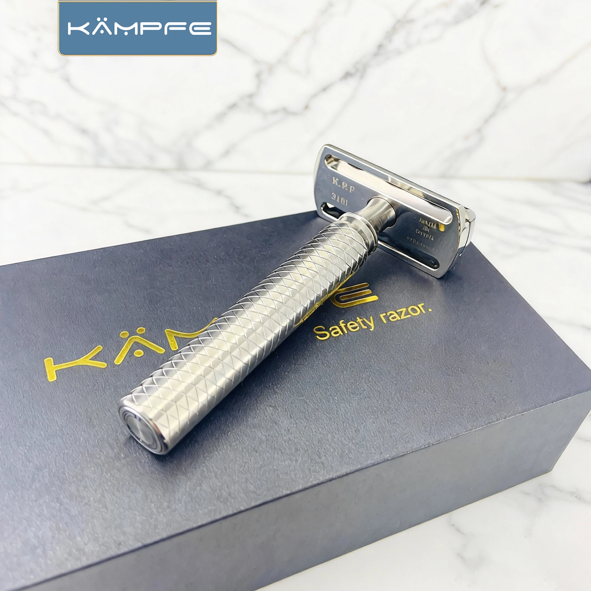 Kampfe Classic - Maquinilla de Afeitar de Doble Filo de Acero Inoxidable CNC para Hombre, con Empuñadura Antideslizante, Regalo para el Día del Padre