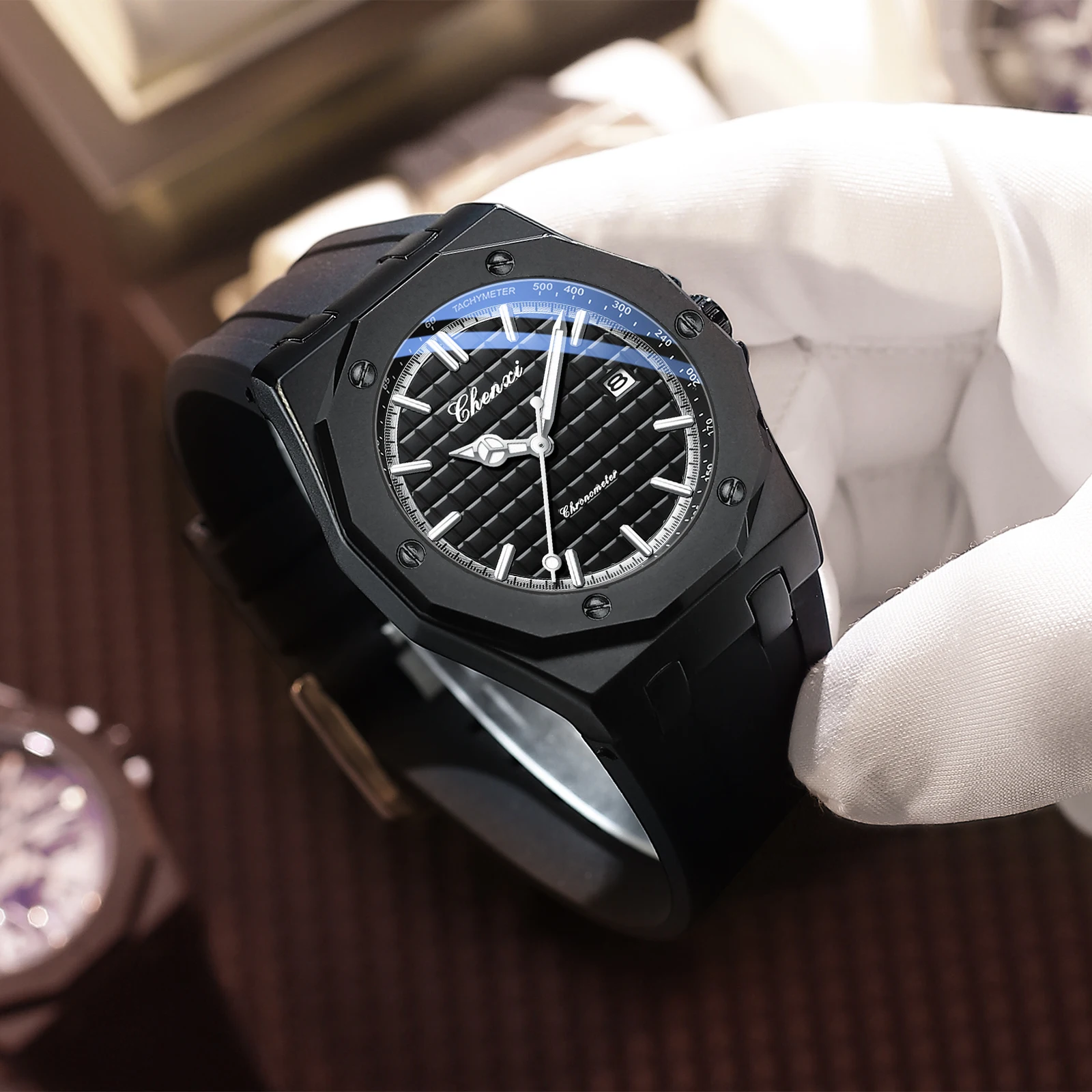 Reloj de Lujo para Hombre CHENXI 8268, Marca de Primera Calidad, Compacto, de Silicona, Resistente al Agua, con Calendario, Luz Nocturna, Reloj de Textura Masculino, Regalo, Reloj Hombre