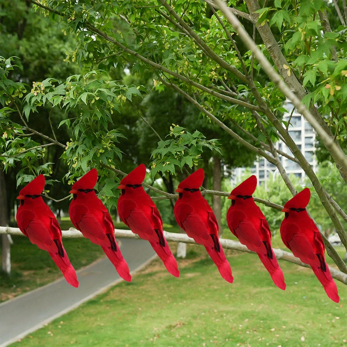 6 uds pájaros artificiales azul y rojo espuma falsa Animal simulación pluma pájaros modelos DIY boda hogar jardín ornamento Decoración
