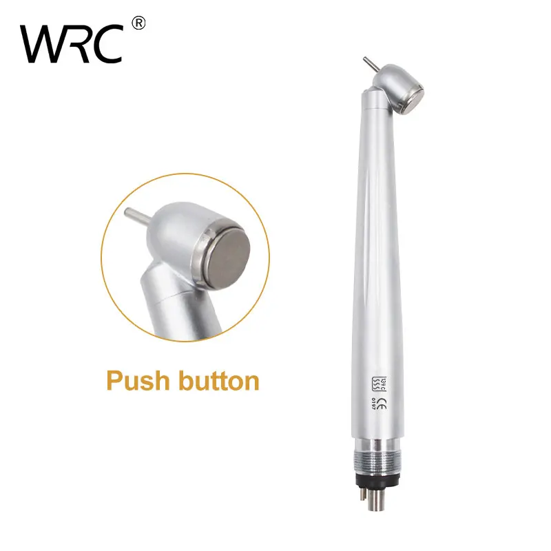 Pieza de mano Dental LED de alta velocidad, generador electrónico, cabezal pequeño integrado, botón pulsador, pulverizador de agua individual, 2 o 4 agujeros, 45 grados