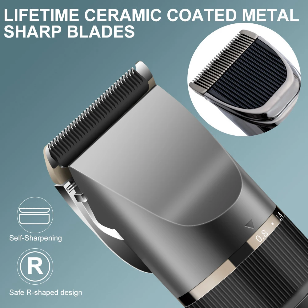 Cortadora de pelo profesional, recortadora eléctrica recargable para hombres, Barba, niños, máquina cortadora de peluquero, corte de pelo, pantalla LED resistente al agua