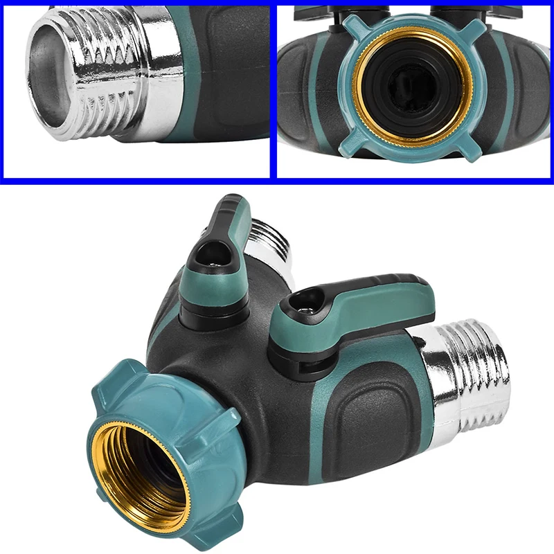 Divisor de manguera de jardín de 2 vías, Conector de riego tipo Y, distribuidor para grifo al aire libre, 3/4 pulgadas, UE, EE. UU., 1 unidad