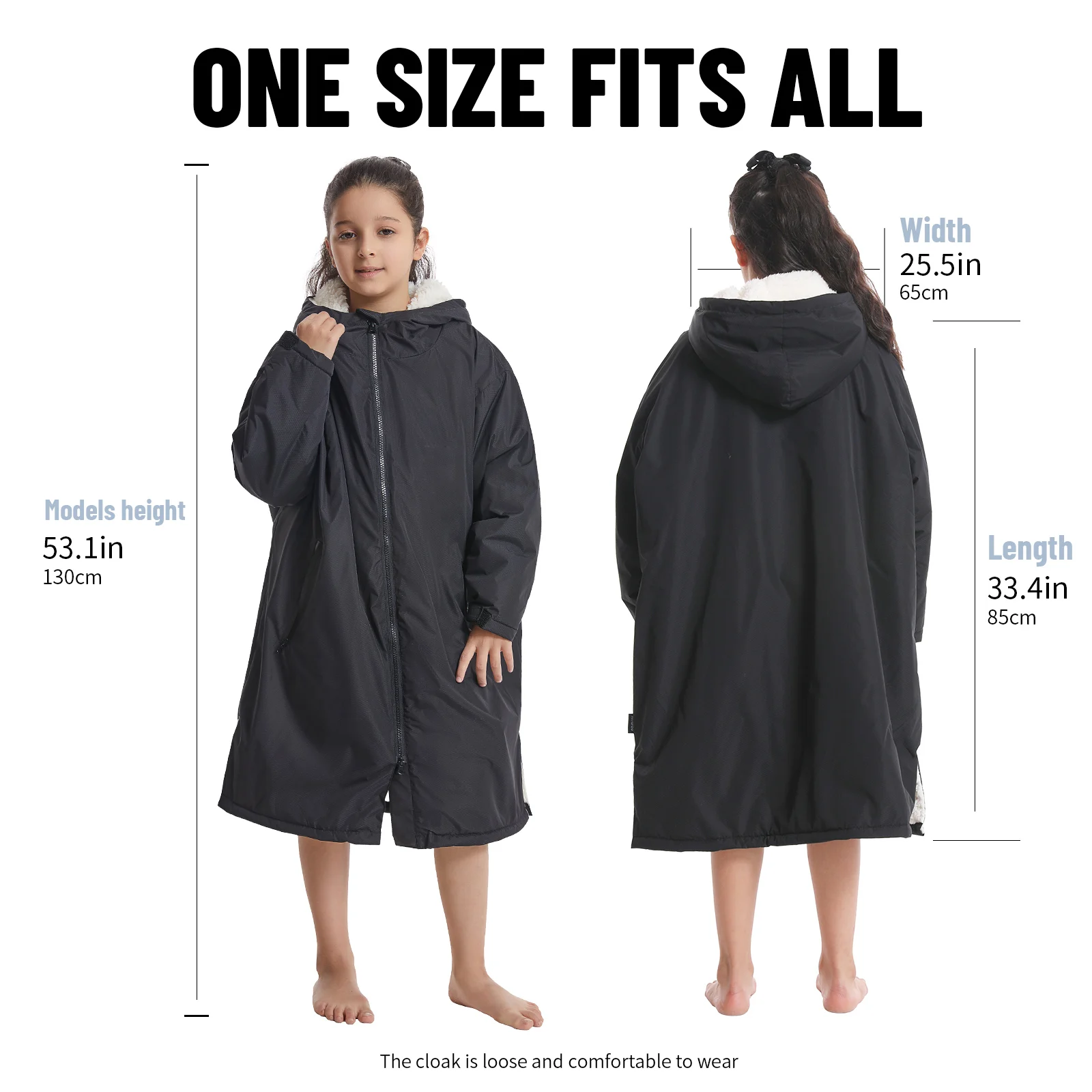 Bata cambiadora impermeable para niños, manta portátil esponjosa, suave y cálida Sudadera con capucha de toalla, Poncho de Surf para nadar de 5 a 12 años