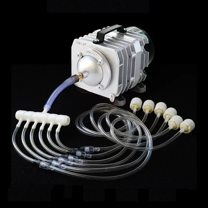 220V Hailea ACO-208 308 318 compresor de aire electromagnético portátil koi pecera burbuja acuario bomba de aire estanque aireador