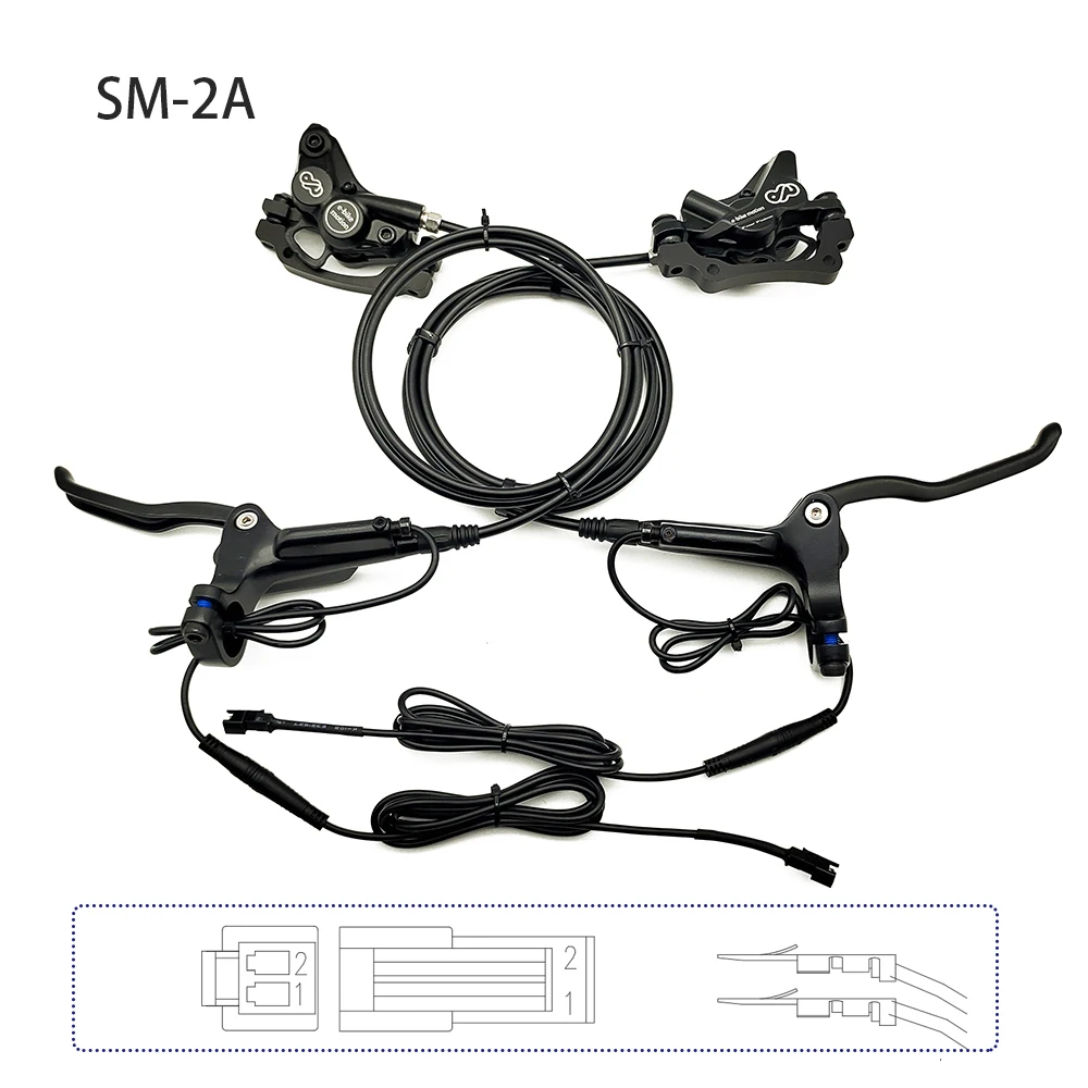 EBKE bicicleta eléctrica E-bike freno hidráulico de 4 pistones para BAFANG Mid BBS 01 02 HD o 2 pines impermeable o 2 pines SM-2A