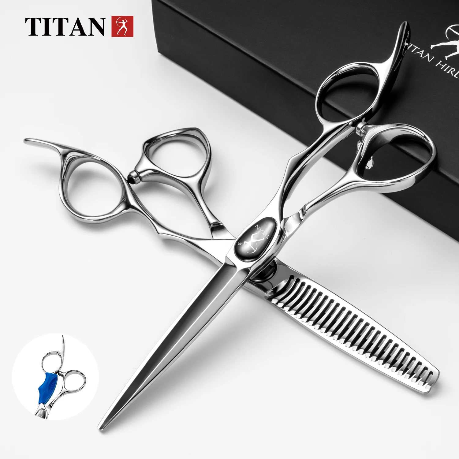 Titan-tijeras profesionales para el cabello, herramienta de peluquero para el cuidado y el corte de pelo de los hombres, tijeras 5,5, 6,0