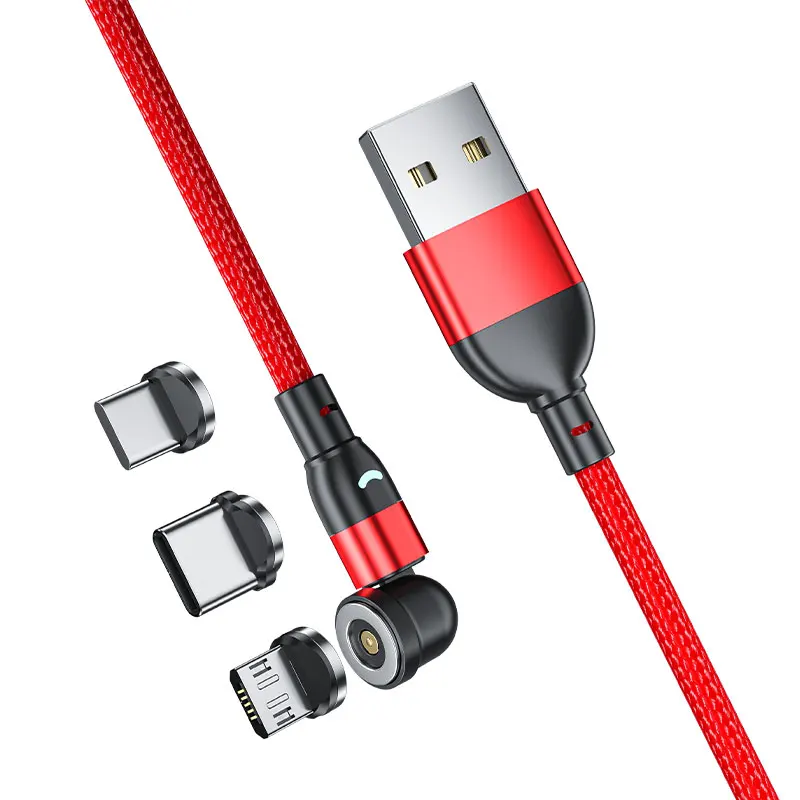 Cable magnético giratorio de 540 grados, Cable USB para iPhone tipo C, Cable Micro para iPhone 13, 12, 11, X Pro Max, Samsung, Xiaomi, Cable USB