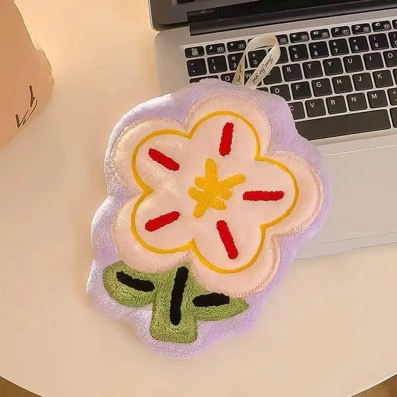 Nueva Toalla de Mano con Forma de Flor, Paño de Limpieza Súper Absorbente para Baño y Cocina, Toallita Colgante para Manos, Paño Grueso para Platos