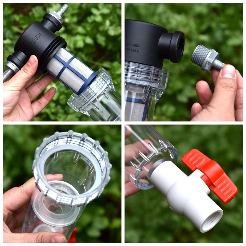 Filtro de manguera de jardín de 1/2 ", filtro de riego de gran flujo, filtro de riego para acuario, pecera, piscina, válvula de tubería de agua para el hogar, filtro de impurezas