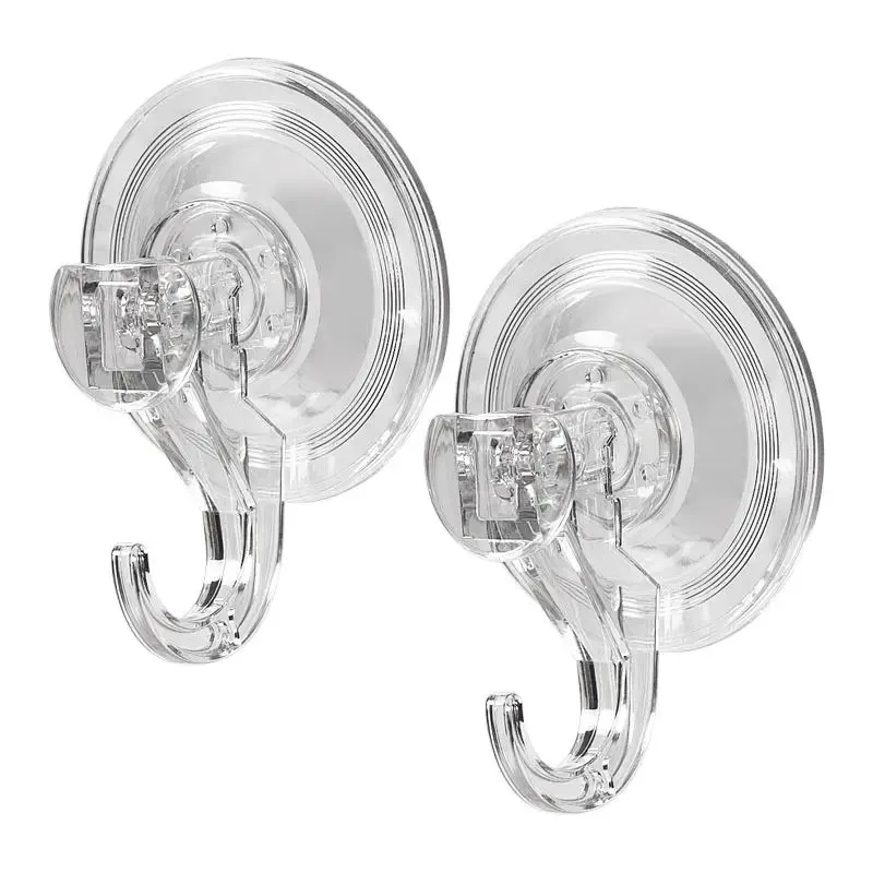 Gancho de Succión, Gancho de Succión al Vacío Transparente y Reutilizable de Alta Resistencia, Accesorios de Cocina de Vidrio, Gancho para Toallas de Baño