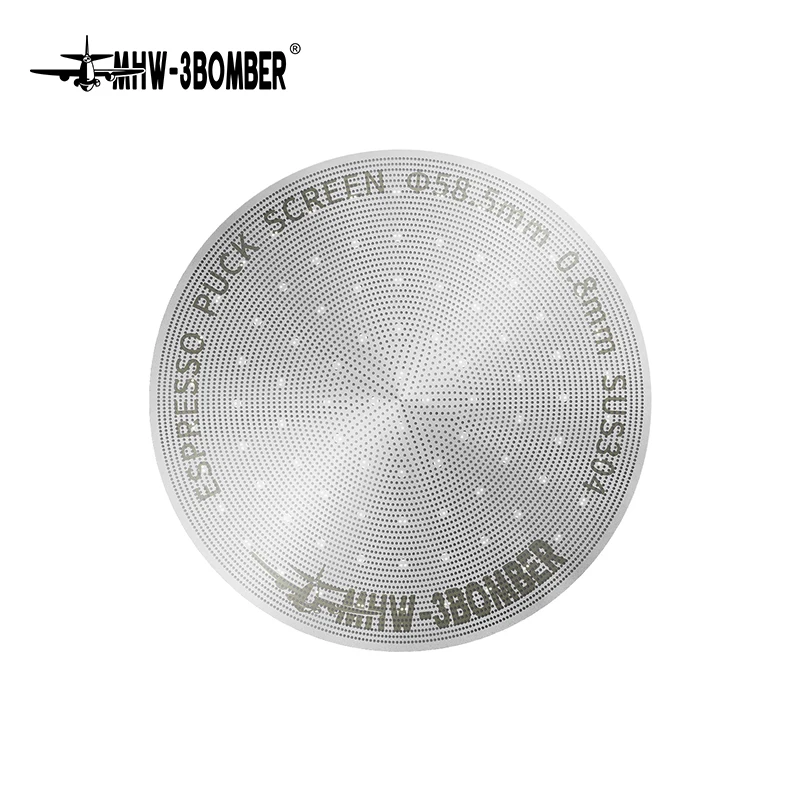 MHW-3BOMBER Pantalla de disco de café expreso con revestimiento de titanio 51/53/58,5 mm Filtro de metal reutilizable Pantalla de ducha inferior de 0,8 mm de espesor