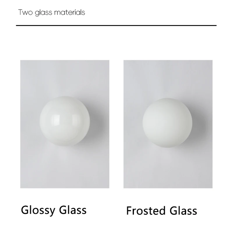 Luces de vidrio redondas, Base oculta moderna, lámpara de pared de vidrio blanco lechoso para dormitorio, mesita de noche, sala de estar, escalera, pasillo, entrada, Hotel