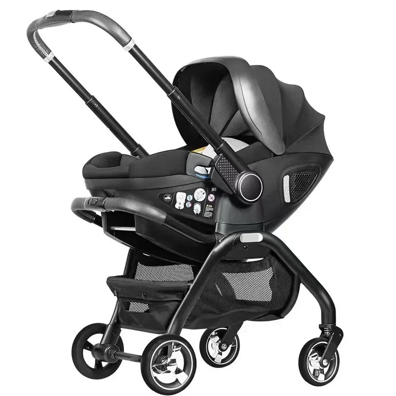 Cochecito de Bebé 4 en 1 Multifuncional, Asiento de Coche Ligero, Cochecito de Bebé de Cuatro Ruedas, Cochecito de Bebé de Lujo de Dos Vías